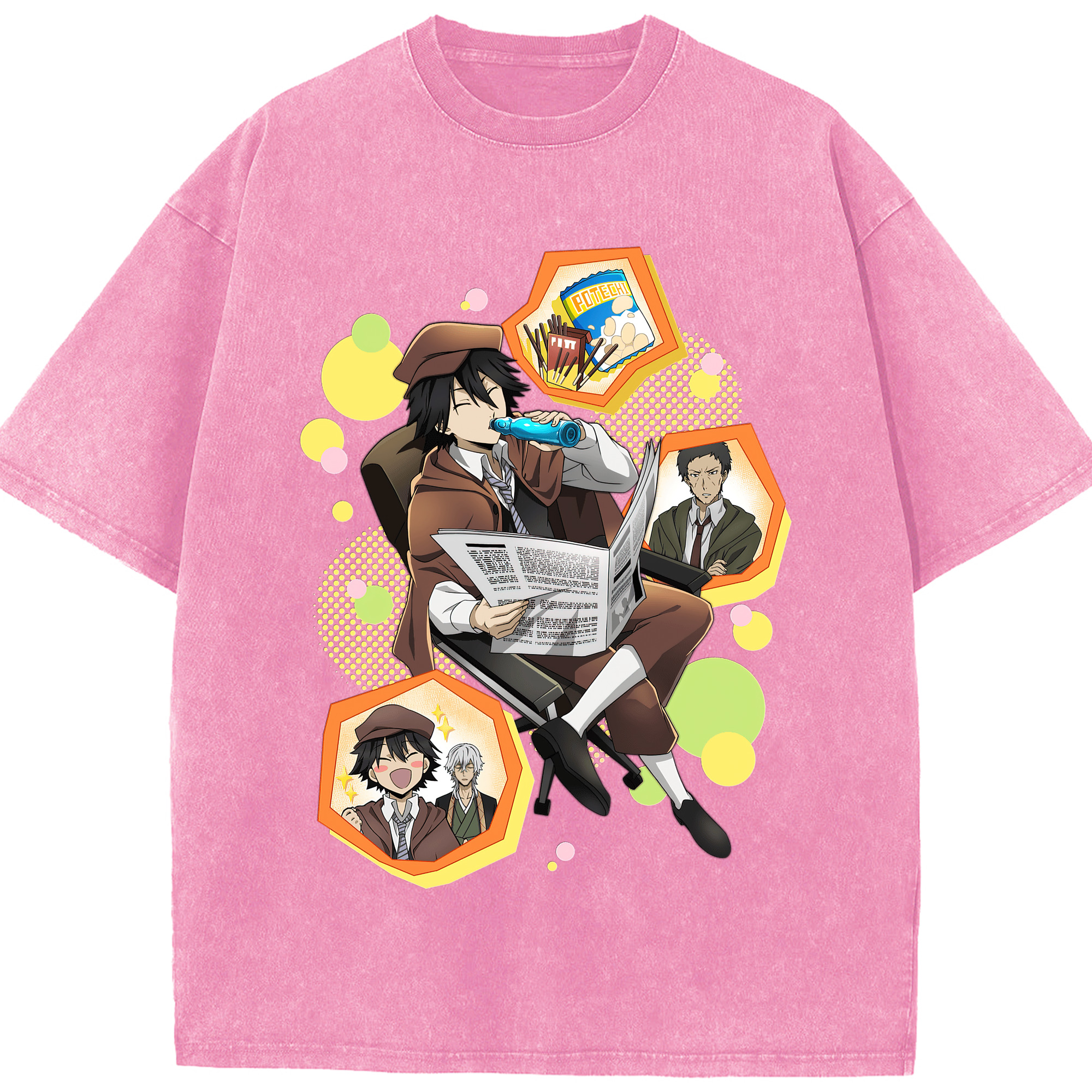 （画像用） 文豪ストレイドッグス Bungo Stray Dogs 綿100% ヴィンテージ風 半袖Tシャツ（フロントプリント）